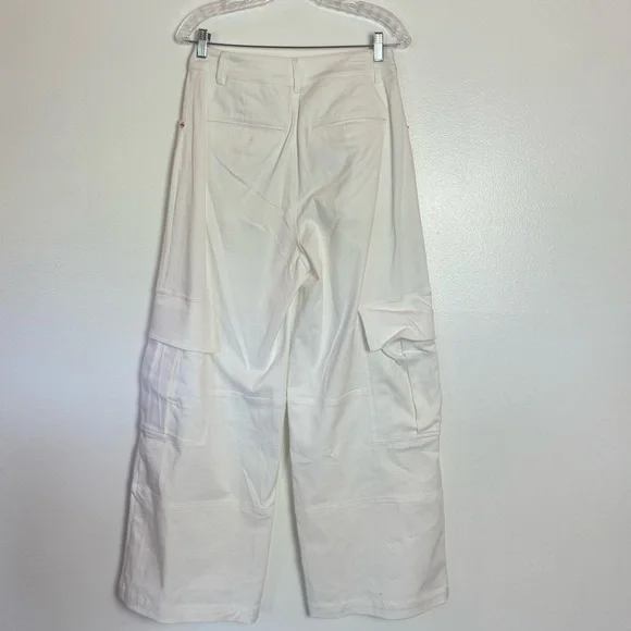 NWT Local European White RELAXED DENIM CARGO Oversized Pants Size Small - Picture 6 of 7